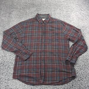 Weatherproof Vintage Shirt Men Large Red Blue Flannel Lumberjack Outdoor Casual